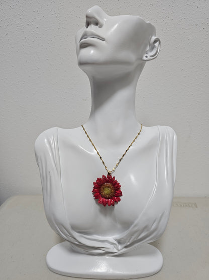 Collar Mini Gerbera Rosa