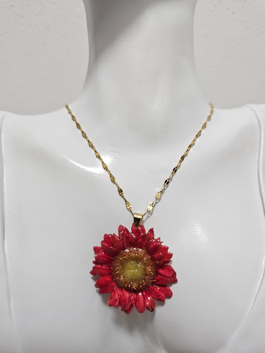 Collar Mini Gerbera Rosa